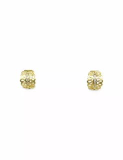 Hot Pendientes abanico con cinco circonitas oro 18k Pendientes De Oro