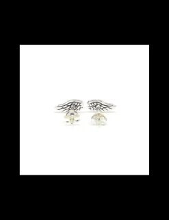 Hot Pendientes alas efecto oxido plata de Ley Pendientes De Plata