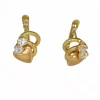 Cheap Pendientes alianzas corazón acabado mate circonitas oro 18k Pendientes De Oro