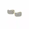 Flash Sale Pendientes anchos ovalados racimo circonitas oro 18k Pendientes De Oro
