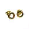 Clearance Pendientes aro circonitas colores plata 925 chapada oro Pendientes De Plata