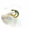 Hot Pendientes aro lacado verde oro 18k Aros De Oro