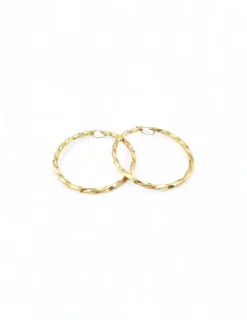Hot Pendientes aro rizado oro 18k Aros De Oro