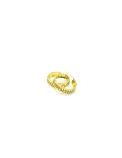 New Pendientes aros criollas con diseño calado oro 18k Aros De Oro
