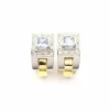 Best Sale Pendientes bicolor aguamarina y circonitas oro 18k Especial Piedras Preciosas|Pendientes De Oro