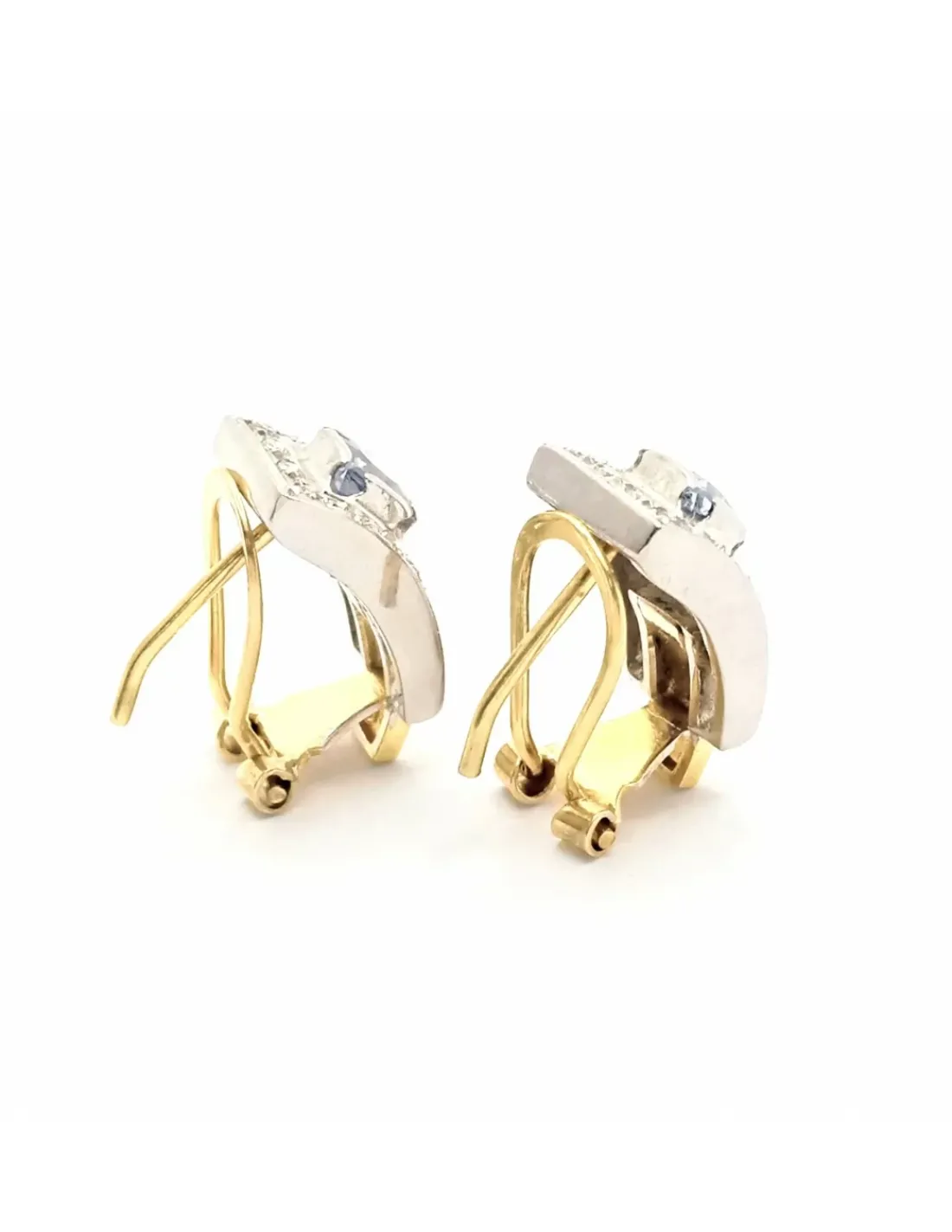 Best Sale Pendientes bicolor aguamarina y circonitas oro 18k Especial Piedras Preciosas|Pendientes De Oro