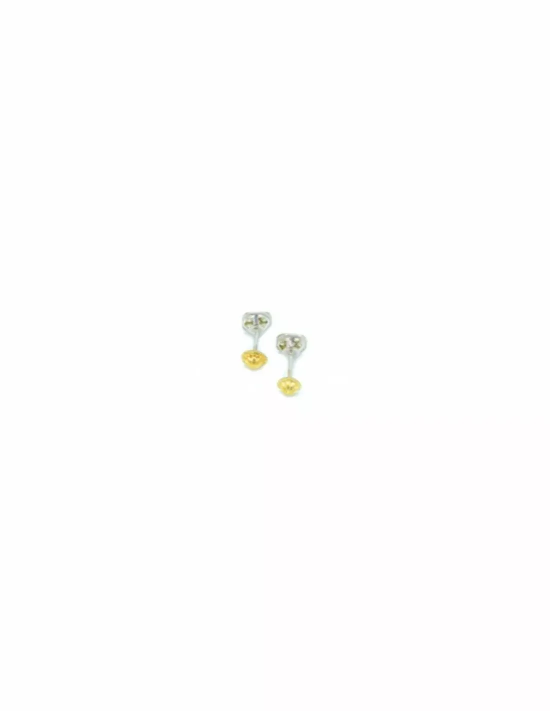 Cheap Pendientes bicolor circonitas oro 18k - 1cm - 0,74gr Pendientes De Oro