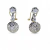 Flash Sale Pendientes bicolor largos circonitas oro 18k Pendientes De Oro