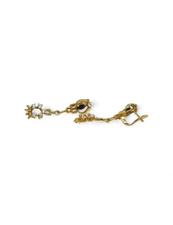 Flash Sale Pendientes bismark circonitas piedra azul oscura oro 18k Pendientes De Oro