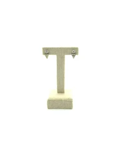 Outlet Pendientes circonita cuatro garras y triángulo invertido plata Pendientes De Plata