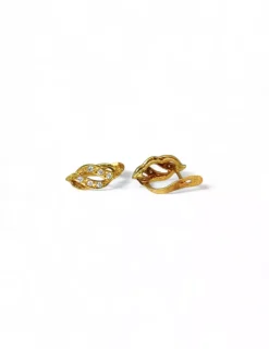 Fashion Pendientes circonita hueco oro 18k Pendientes De Oro|Aros De Oro