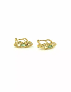 Flash Sale Pendientes circonita verde oro 18k Pendientes De Oro
