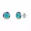 Shop Pendientes circonitas colores y cuarzo turquesa plata 925 Pendientes De Oro