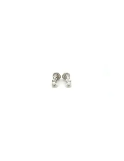Sale Pendientes con clip perla natural blanca con base plata trenzada y 5 circonitas Pendientes De Plata