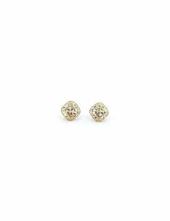 Store Pendientes con flores bicolor oro 18k Pendientes De Oro