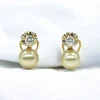 Sale Pendientes con perla y circonita oro 18k Pendientes De Oro