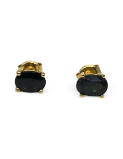 Online Pendientes con zafiro engarzado en cuatro garras oro 18k Pendientes De Oro