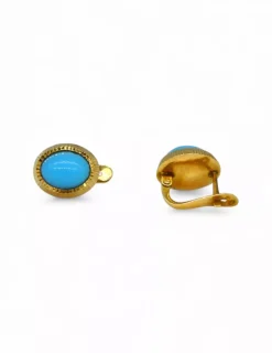 Hot Pendientes coral azul oro 18k Pendientes De Oro