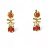 Hot Pendientes coral oro 18k Pendientes De Oro