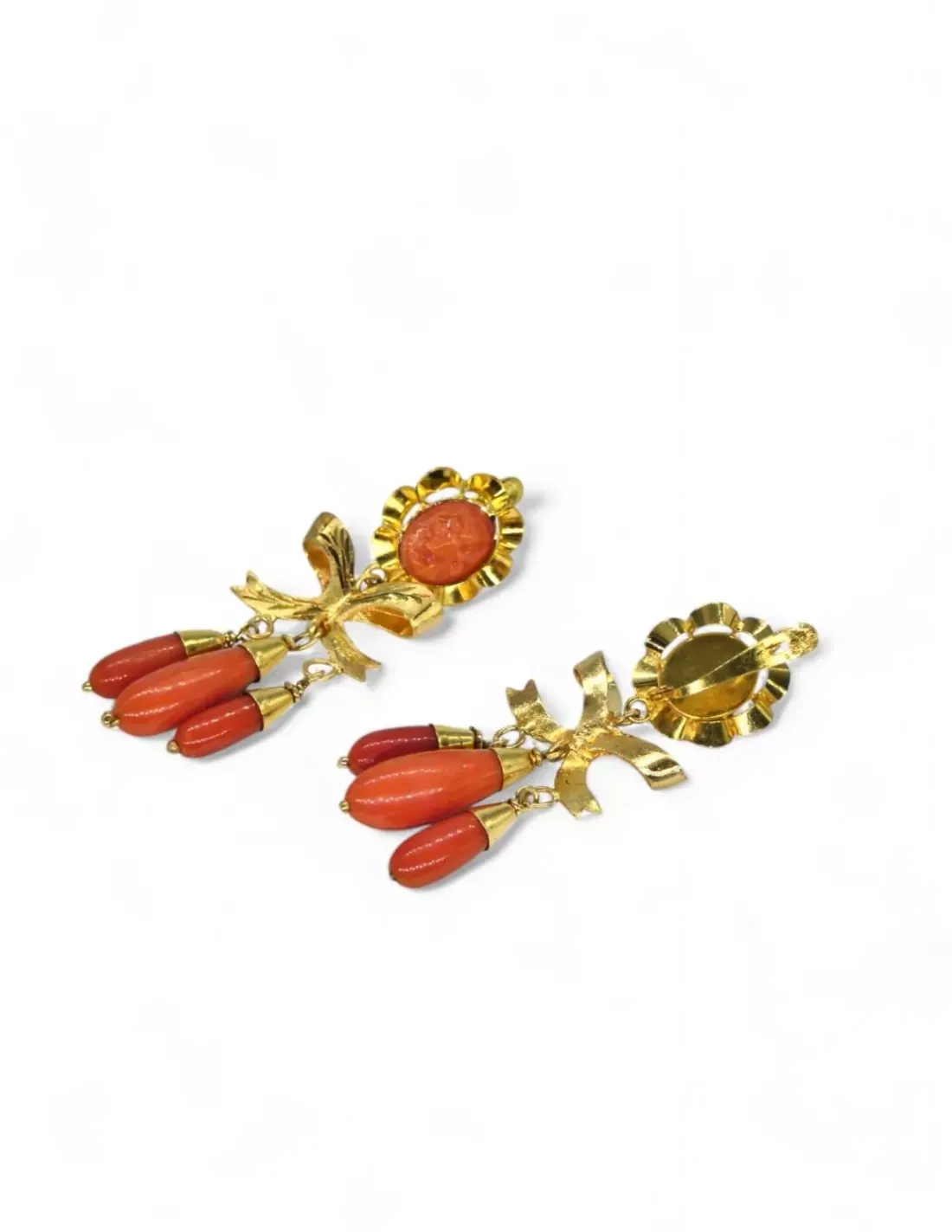 Hot Pendientes coral oro 18k Pendientes De Oro