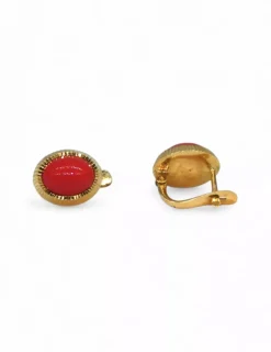 New Pendientes corales rojos oro 18k Pendientes De Oro