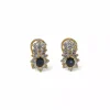 Flash Sale Pendientes corona circonitas y piedra azul oro 18k Pendientes De Oro