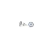 Discount Pendientes círculo circonitas blancas y azul 8mm plata rodio Pendientes De Plata