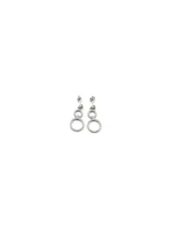 Store Pendientes círculos ascendente círconitas y chatón 3cm Pendientes De Plata