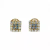 New Pendientes cuadrado circonitas azules y blancas oro 18k Pendientes De Oro