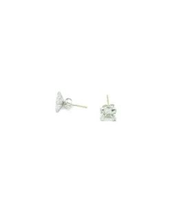 New Pendientes cuadrados con circonitas oro blanco 18K Pendientes De Oro