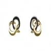 Hot Pendientes doble aro oval oro bicolor 18k Pendientes De Oro