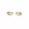 Best Pendientes doble circulo bicolor perla oro 18k Pendientes De Perlas|Pendientes De Oro