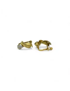 Discount Pendientes doble con circonita cuadrada oro 18k Pendientes De Oro