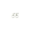 Hot Pendientes doble círculo colgante cierre presión plata Pendientes De Plata