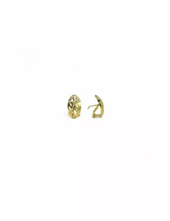 Best Sale Pendientes doble hoja con circonitas en oro de 18k Pendientes De Oro