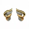 Clearance Pendientes dos oros con circonitas oro 18k Pendientes De Oro