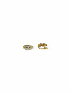 Fashion Pendientes en zig-zag con circonita oro bicolor 18k Pendientes De Oro