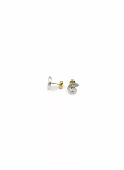 Hot Pendientes espiral bicolor oro 18k Pendientes De Oro
