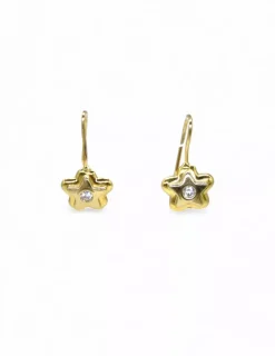 Hot Pendientes estrellas circonitas oro 18k Pendientes De Oro