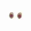 Fashion Pendientes flor rubíes y circonitas oro 18k Especial Piedras Preciosas|Pendientes De Oro