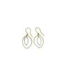 Fashion Pendientes largos bicolor ovalados 18k Pendientes De Oro