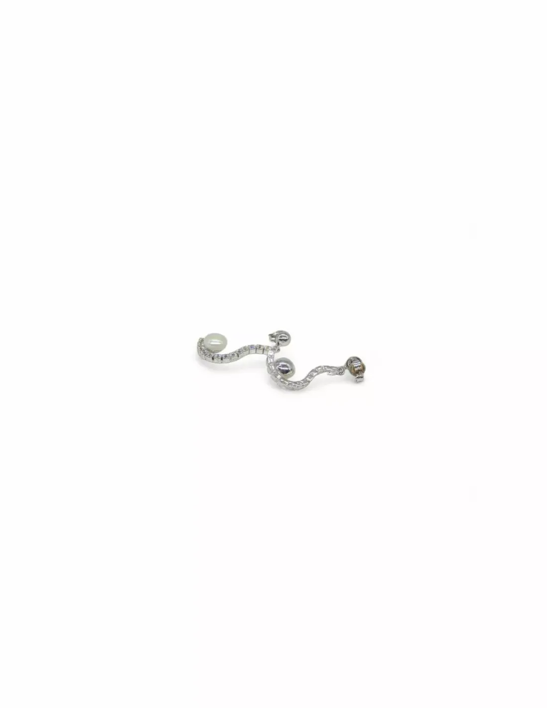 Shop Pendientes largos circonitas/perla oro blanco 18k Pendientes De Perlas|Pendientes De Oro