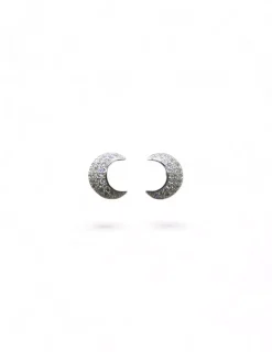 Outlet Pendientes luna circonitas plata 925 Pendientes De Plata