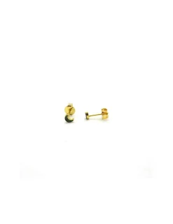Online Pendientes luna plata dorada Pendientes De Plata