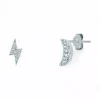 Clearance Pendientes luna y rayo circonitas plata 925 Pendientes De Oro