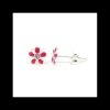 Online Pendientes margarita esmalte rojo y circonita plata de Ley Pendientes De Plata