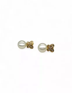 Cheap Pendientes mariposa con perla oro 18k Pendientes De Perlas|Pendientes De Oro