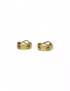 Online Pendientes medio aro con tres tornillos oro 18k Aros De Oro|Pendientes De Oro