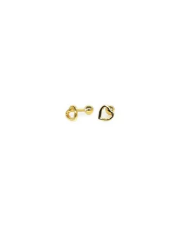 Shop Pendientes miniatura corazón cierre rosca plata chapada oro 5mm Pendientes De Plata