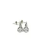 Discount Pendientes novia boda plata lágrima y circonita 4 garras 22mm Pendientes De Plata